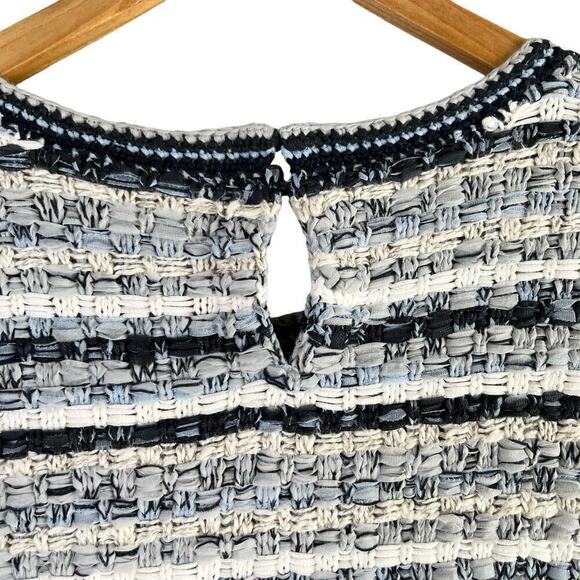 Tory Burch Blue Multi Tweed Sweater Dress Cotton Linen Blend,‎ Size Small - Picture 12 of 15